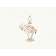 Clear and Gold Elephant Egyptian Blown Glass Perfume Bottle   